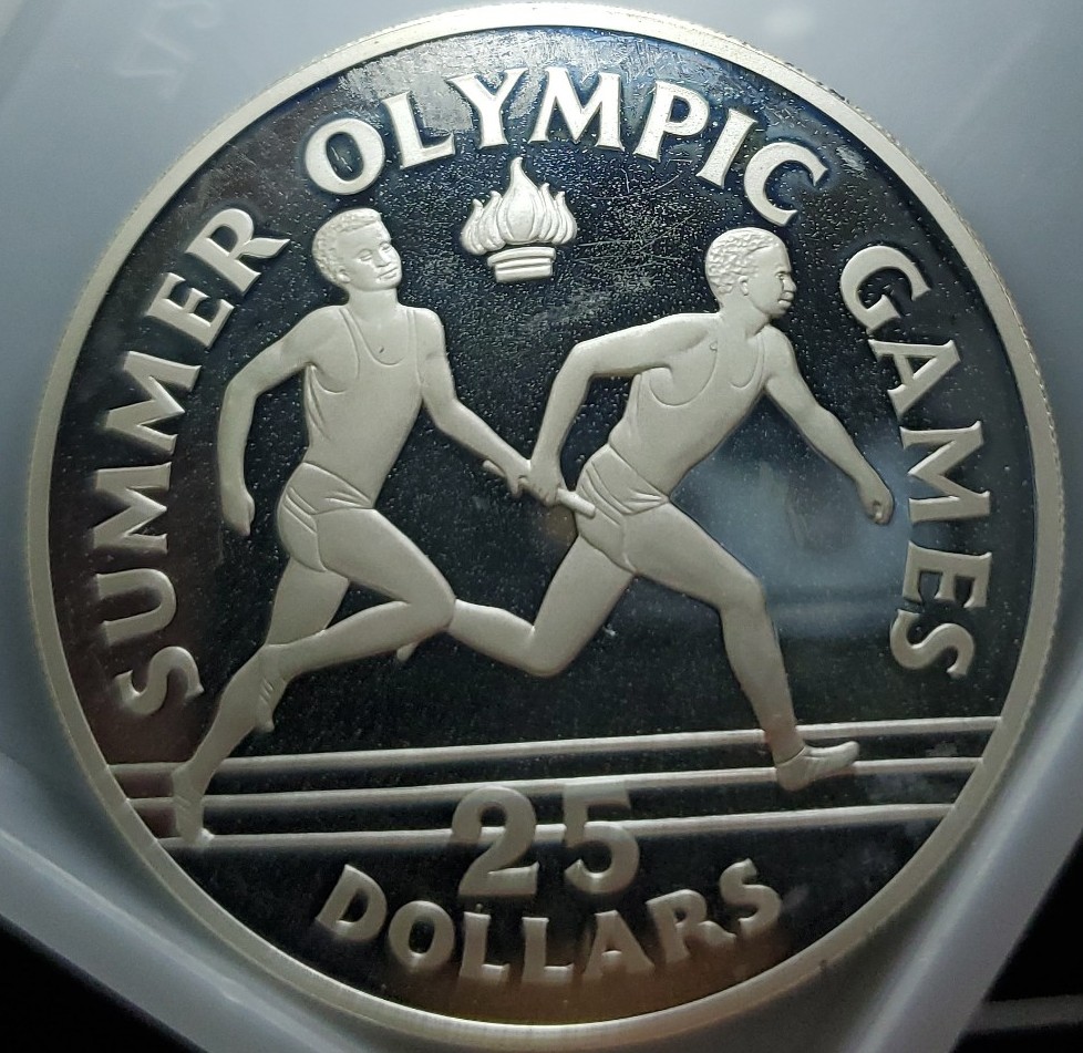 1988 25 Jamaica Summer Olympic Games coin .925 silver Large coin 23.33 grams