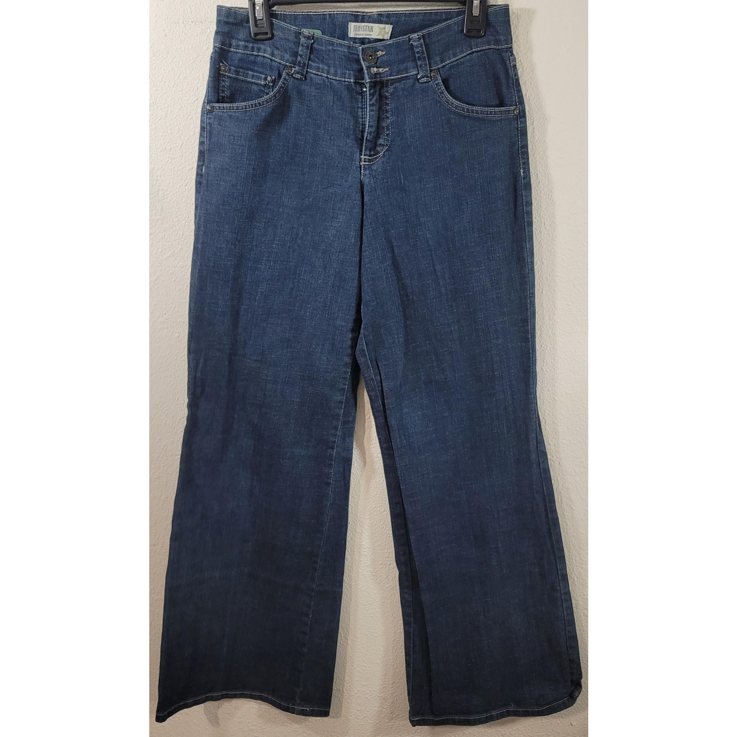 Jeanstar Dark Blue Morgan Wide Leg Denim Jeans 8 New Without Tags Lightweight