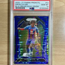 2020-21 Prizm P/L Eberechi Eze #63 Rookie RC BLUE BREAKAWAY PRIZM /195 PSA 10