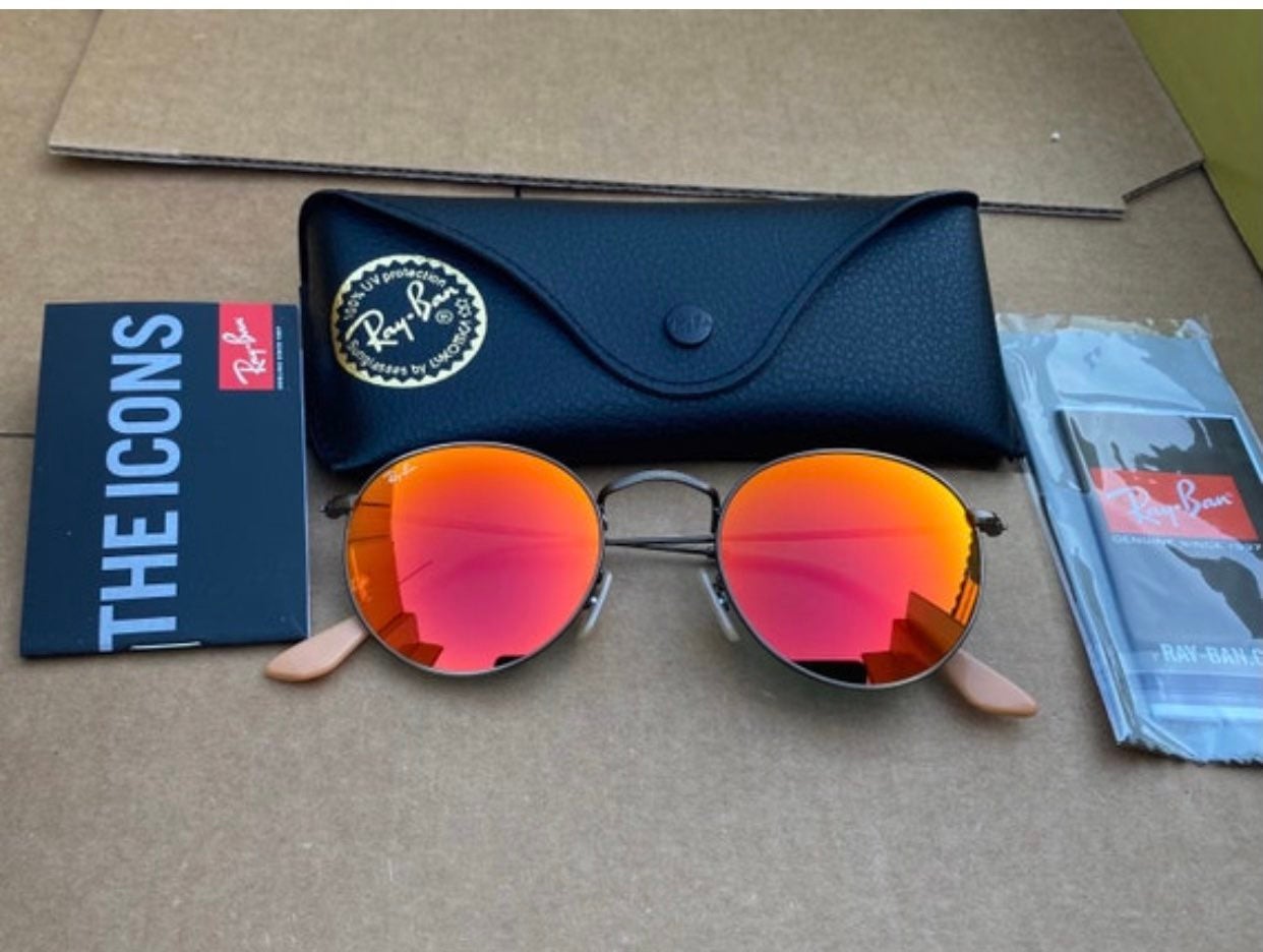Brand New Authentic Ray-Ban RB3447 Round Metal