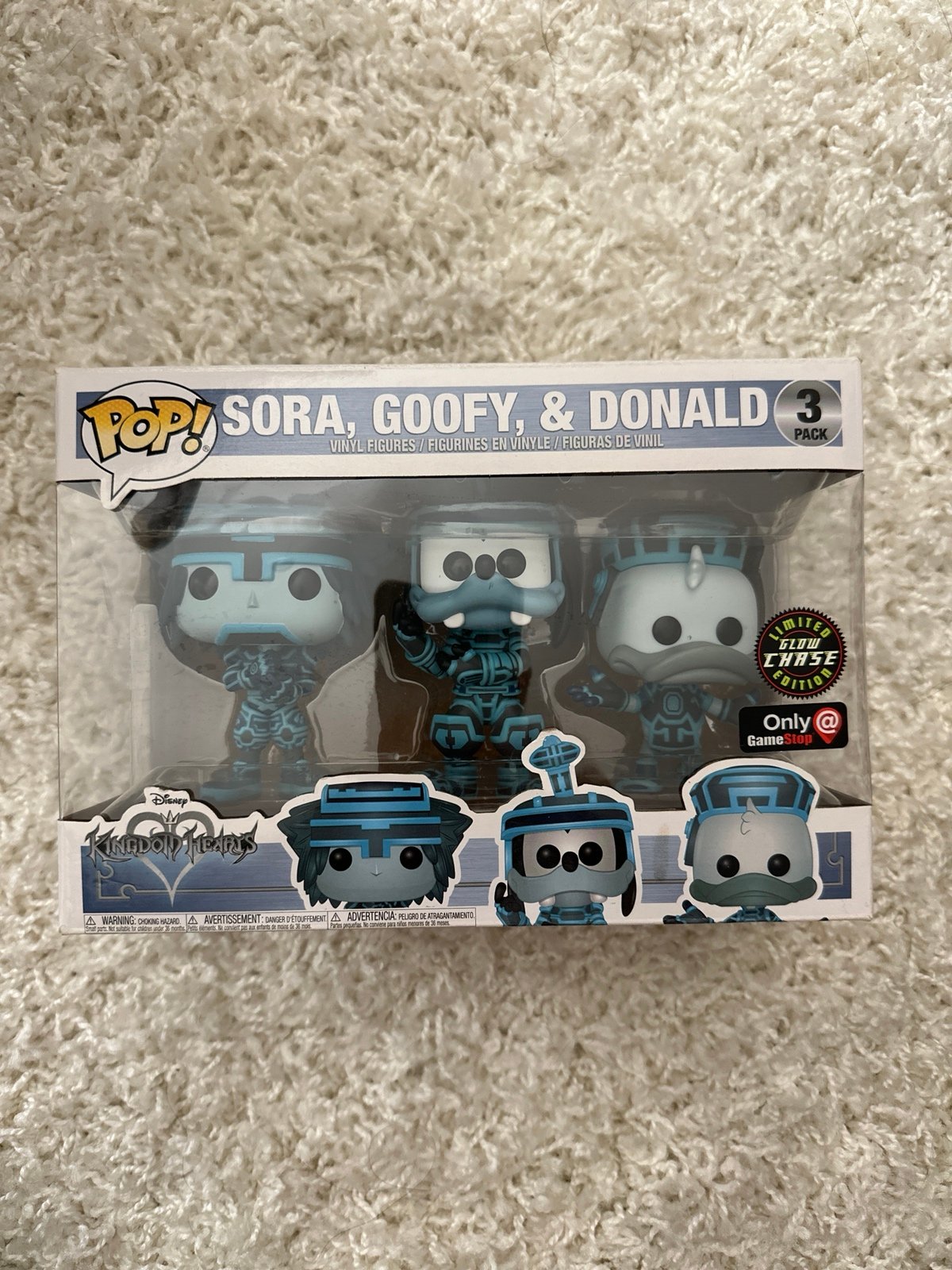 Funko Pop Sora, Goofy, & Donald (Glow Chase Limited Edition)