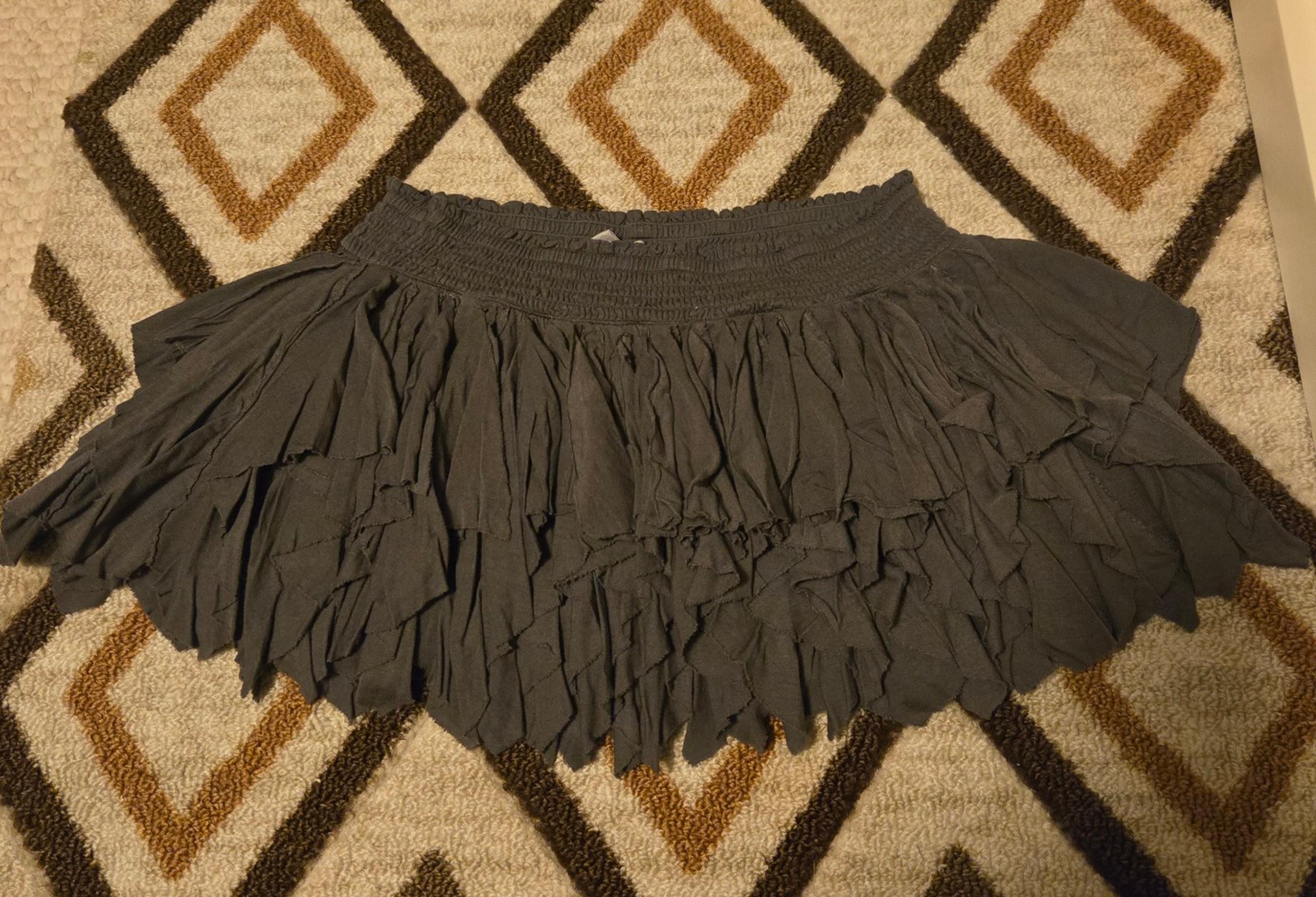 Gray Ruffle Mini Skirt