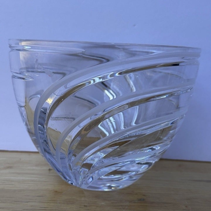 Vintage Waterford Crystal Bowl Marquis Artesia Swirl Design 6 Diameter Signed