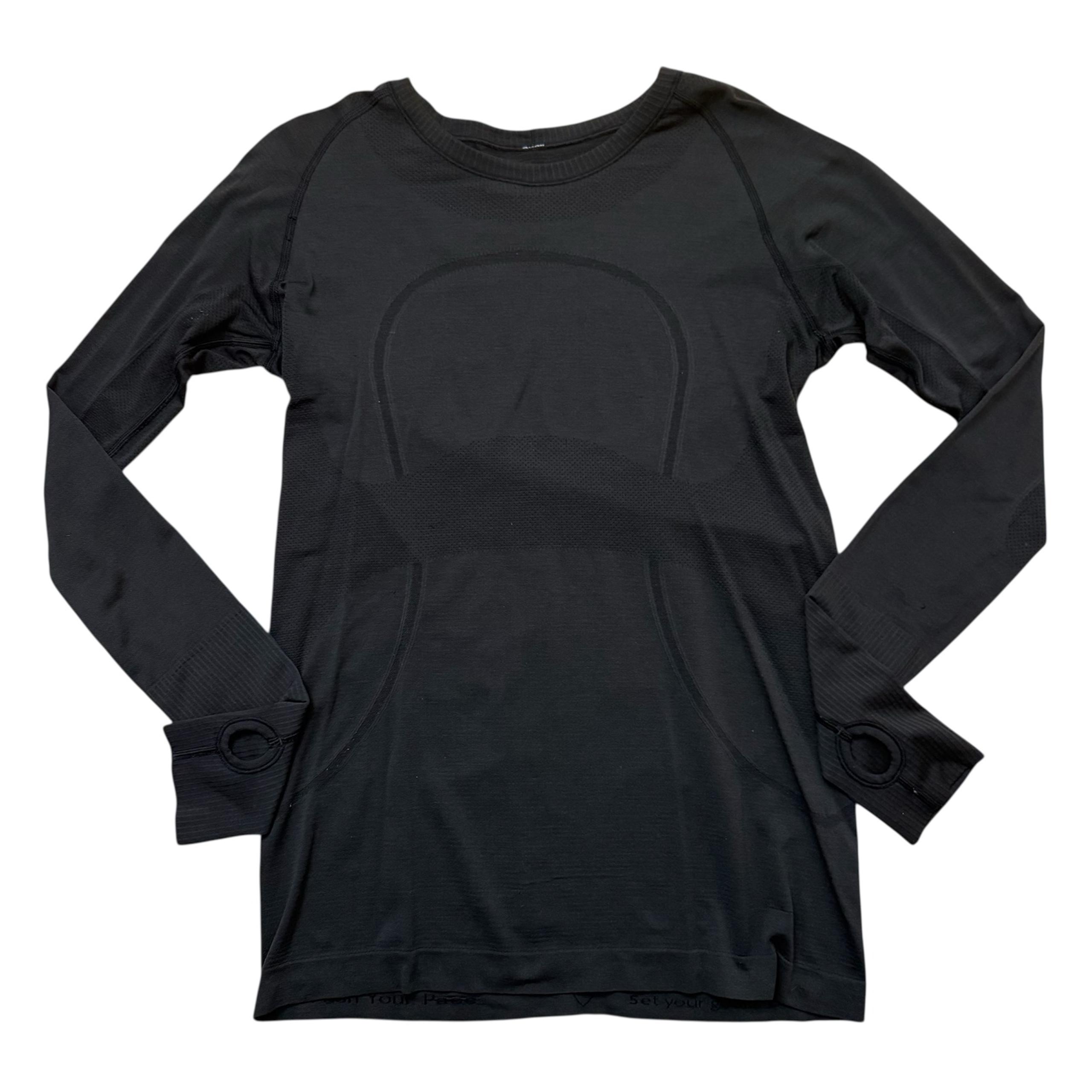 Lululemon Athletica Swiftly Tech LS Crew Long Sleeve Black Lightweight Womens 10