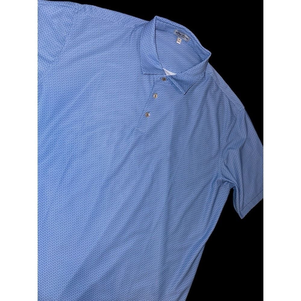 Peter Millar Polo Shirt Men's blue XXL Summer Comfort Golf Headphones Print