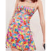 240 For Love & Lemons Merrill Bright Floral Satin Mini Dress Size M NWT