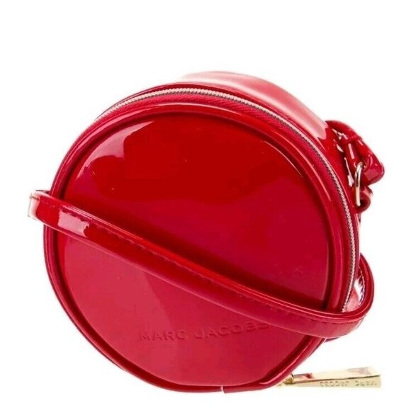 MARC JACOBS Mini 4 Red Patent Leather Crossbody Round Circle Bag Purse NWT