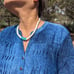 Navajo Graduated White Shell with Kingman Turquoise Beaded Necklace NA Jewelry *