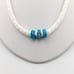 Navajo Graduated White Shell with Kingman Turquoise Beaded Necklace NA Jewelry *