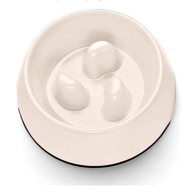 Frisco Cream Melamine Slow Feed Dog & Cat Bowl Size Large 1.5 Cups 7 Non Skid