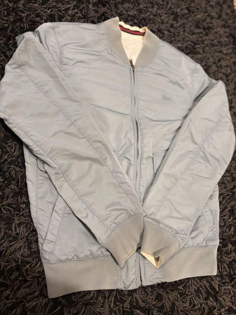 Gucci Light Blue Reversible Zippered Bomber Jacket