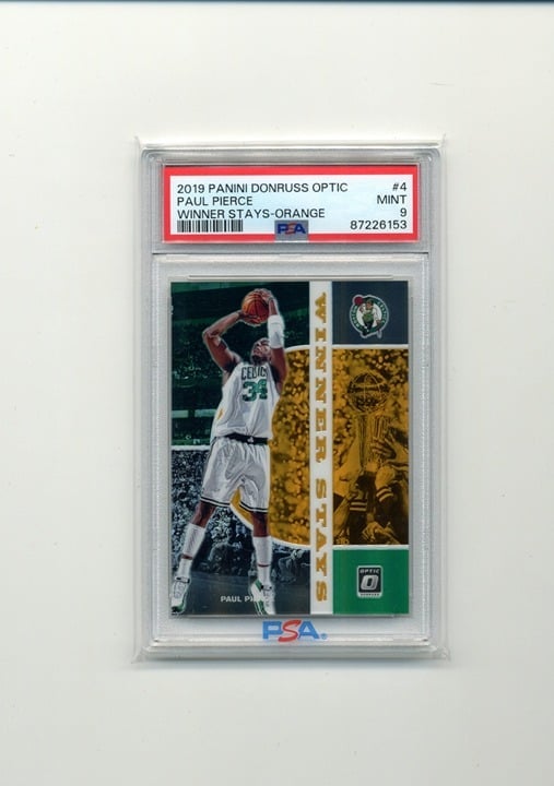 2019-20 Donruss Optic Winner Stays #4 Paul Pierce Orange /39 PSA 9 Pop 1