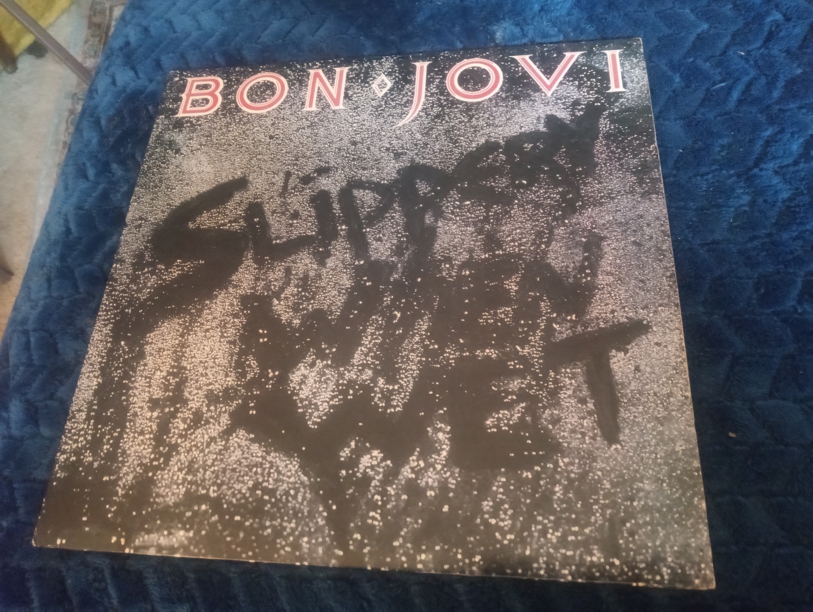 Bon Jovi Slippery When Wet Vinyl Record LP 1986 Album Record insert sleeve