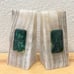 Pair Of Vintage Bookends White Onyx W/ Aztec Medallion Mayan Green Stone Emblem