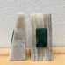Pair Of Vintage Bookends White Onyx W/ Aztec Medallion Mayan Green Stone Emblem