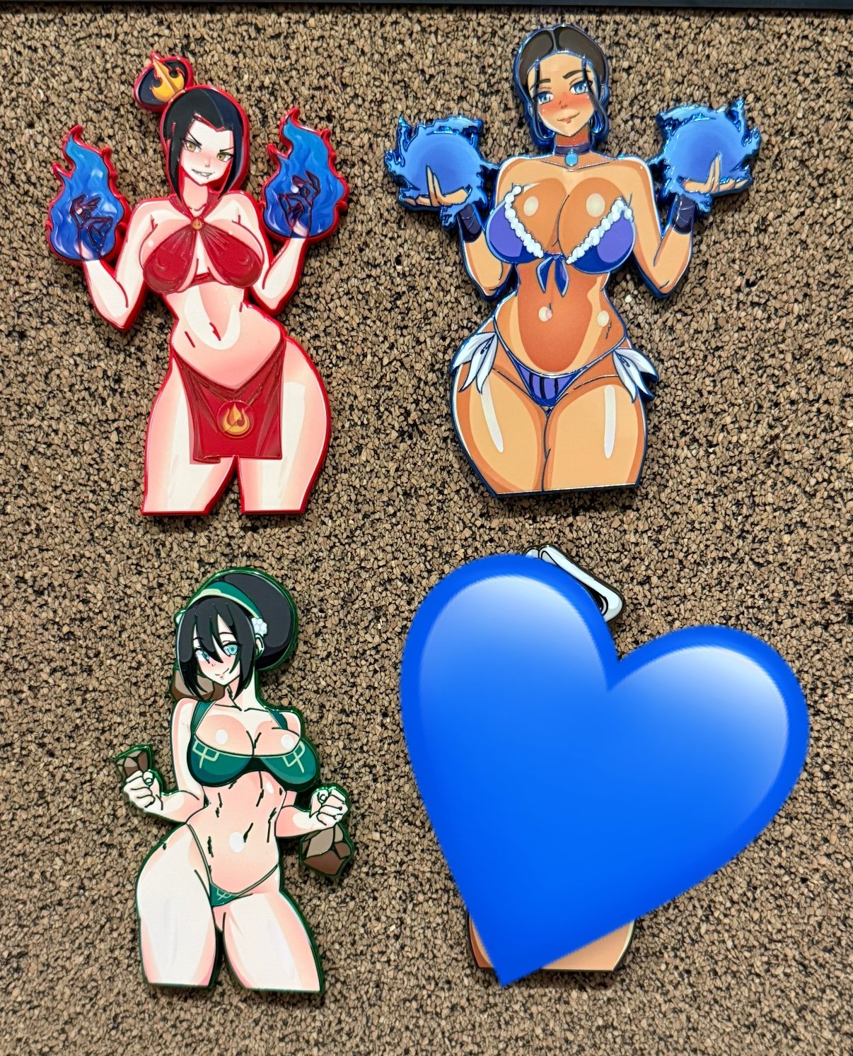 Avatar girls chrome swimsuit enamel pins