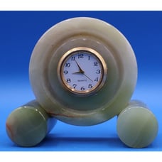 Quartz Green Onyx Marble Mantle Clock Vintage