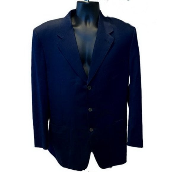 CANALI Italy Men's Dark Navy 3-Button Wool Blazer