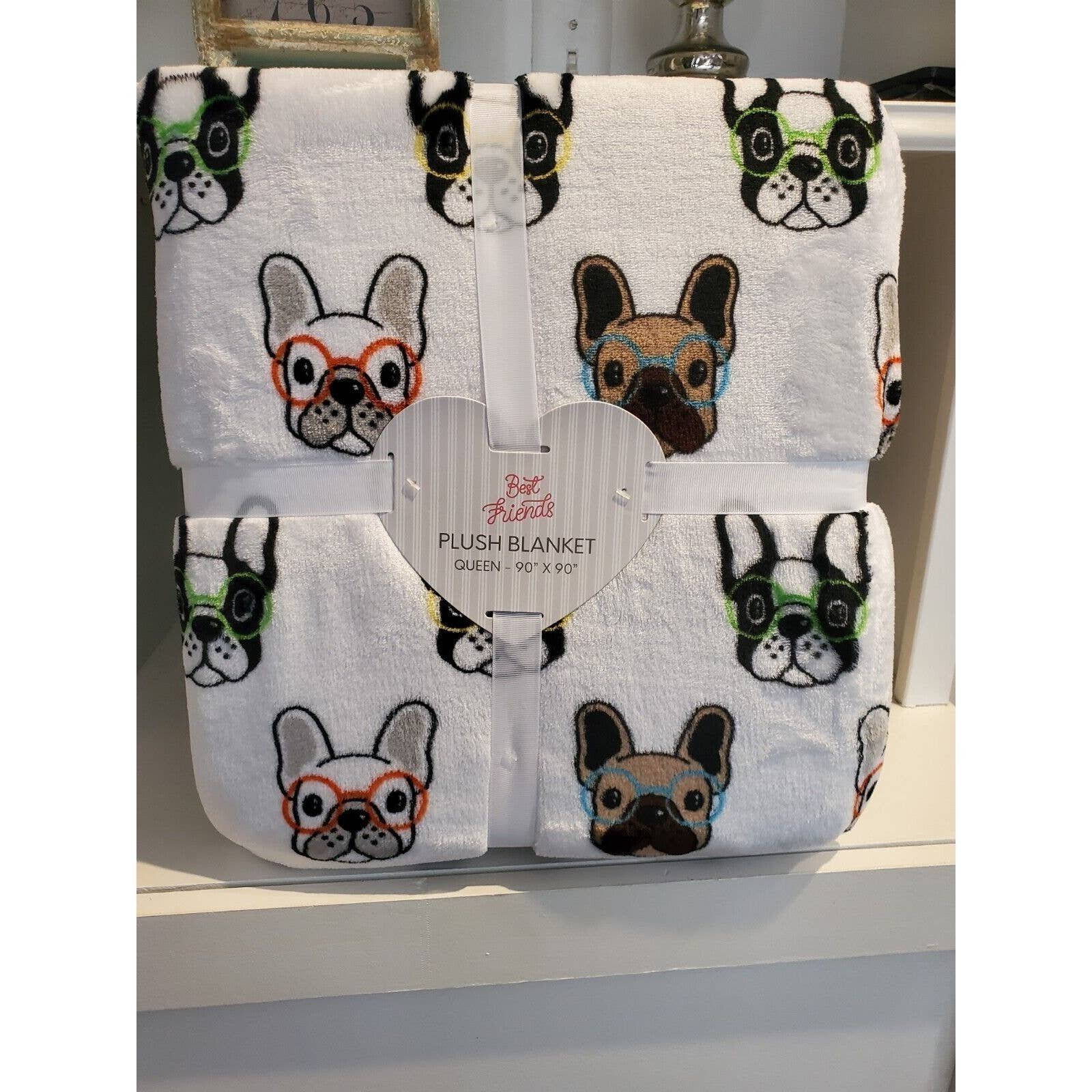 Best Friends French Bulldog Plush Blankets Queen Size