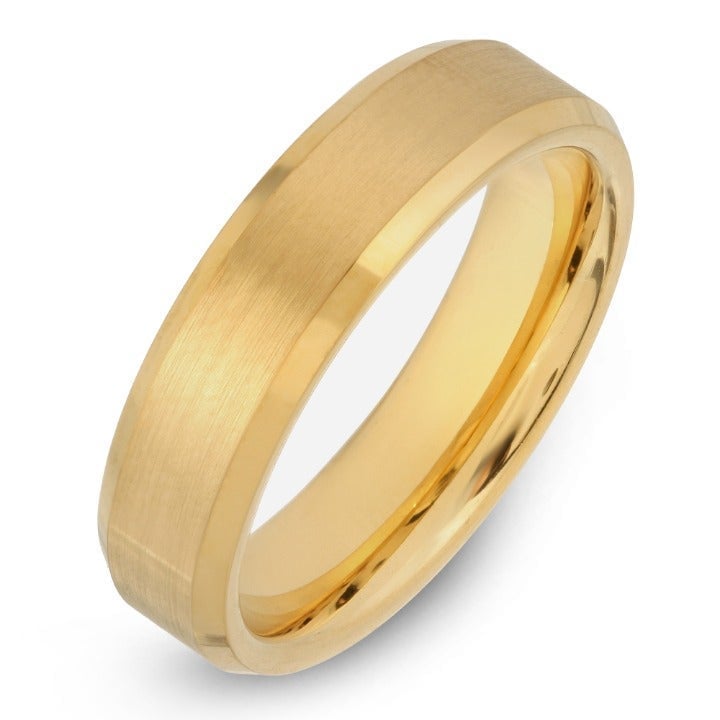 The Gentleman Gold Plated Tungsten Men's Wedding Band Ring 6mm (SIZES 6-15)