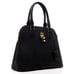 Black Pebble Textured Padlock Satchel
