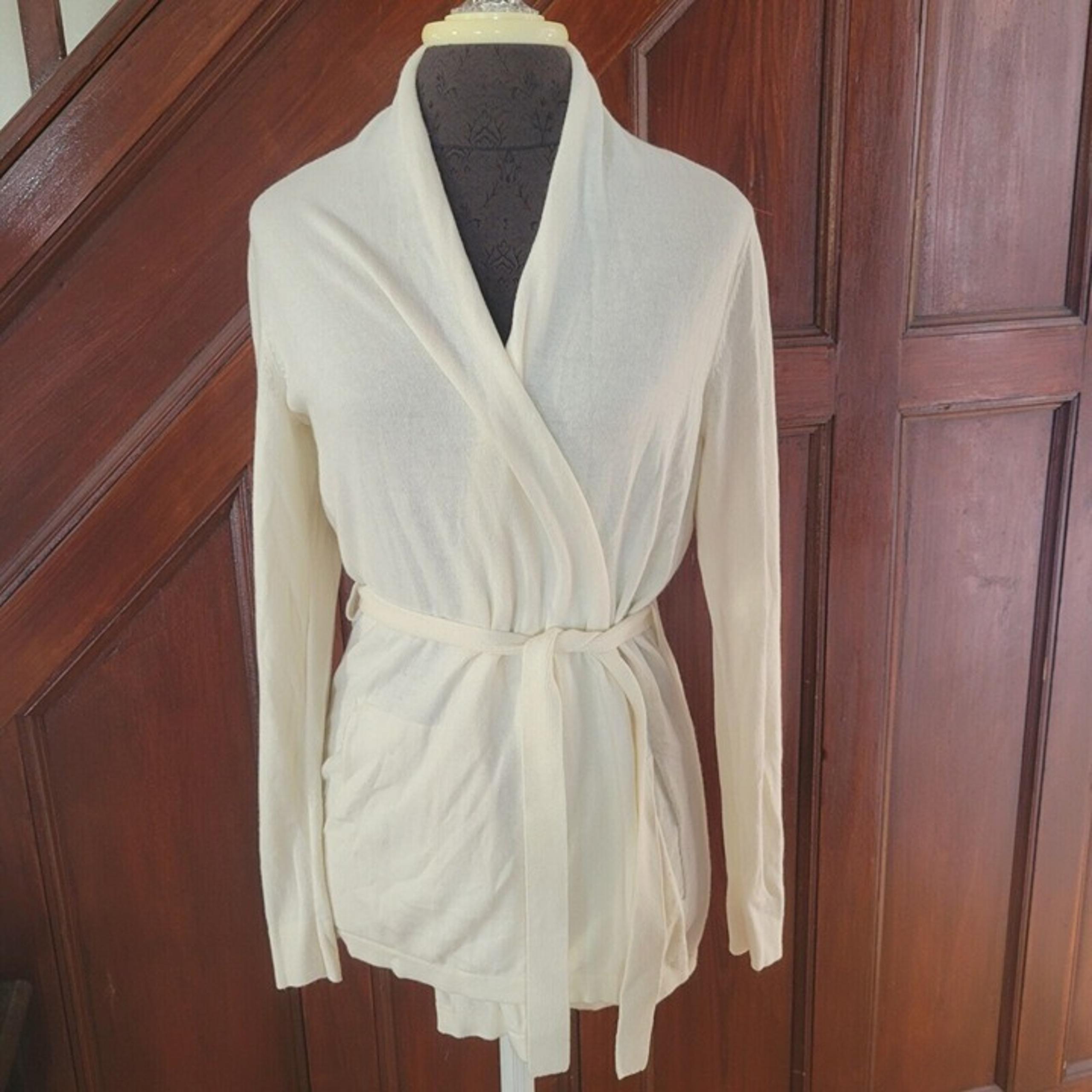 Eddie Bauer Lounge Open Front Belted SOFT Cardigan Sweater Women's SZ SMALL