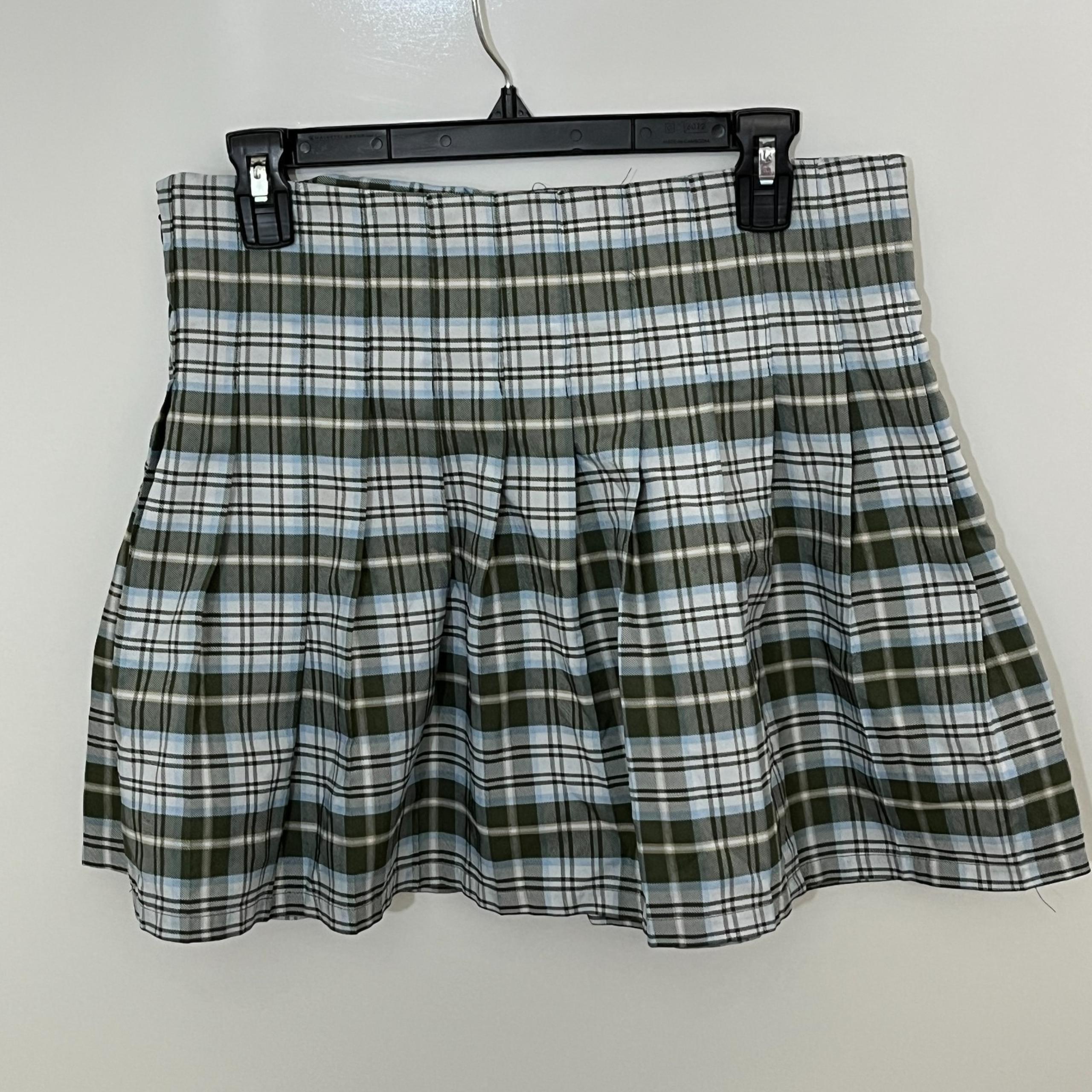 No Boundaries Plaid Pleated Skirt Women's Y2K Clueless Preppy Academia Large