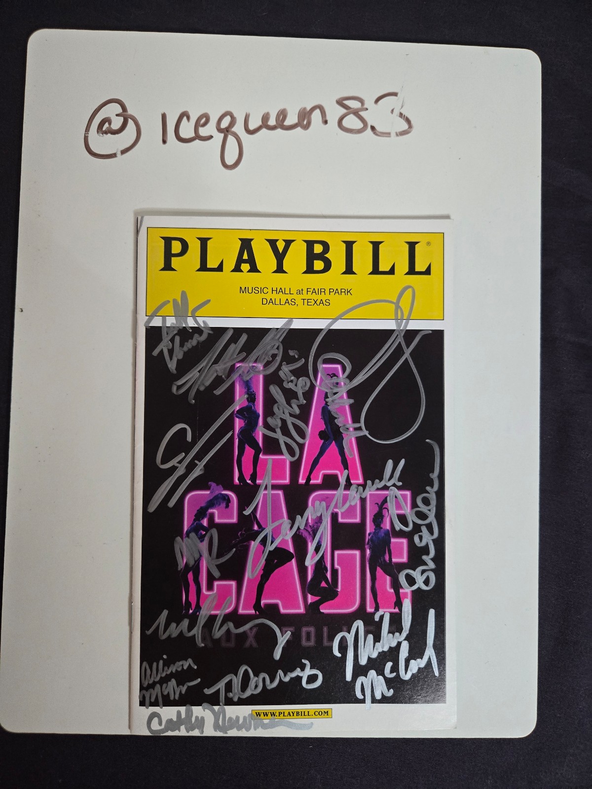 Playbill signed La Cage tour cast