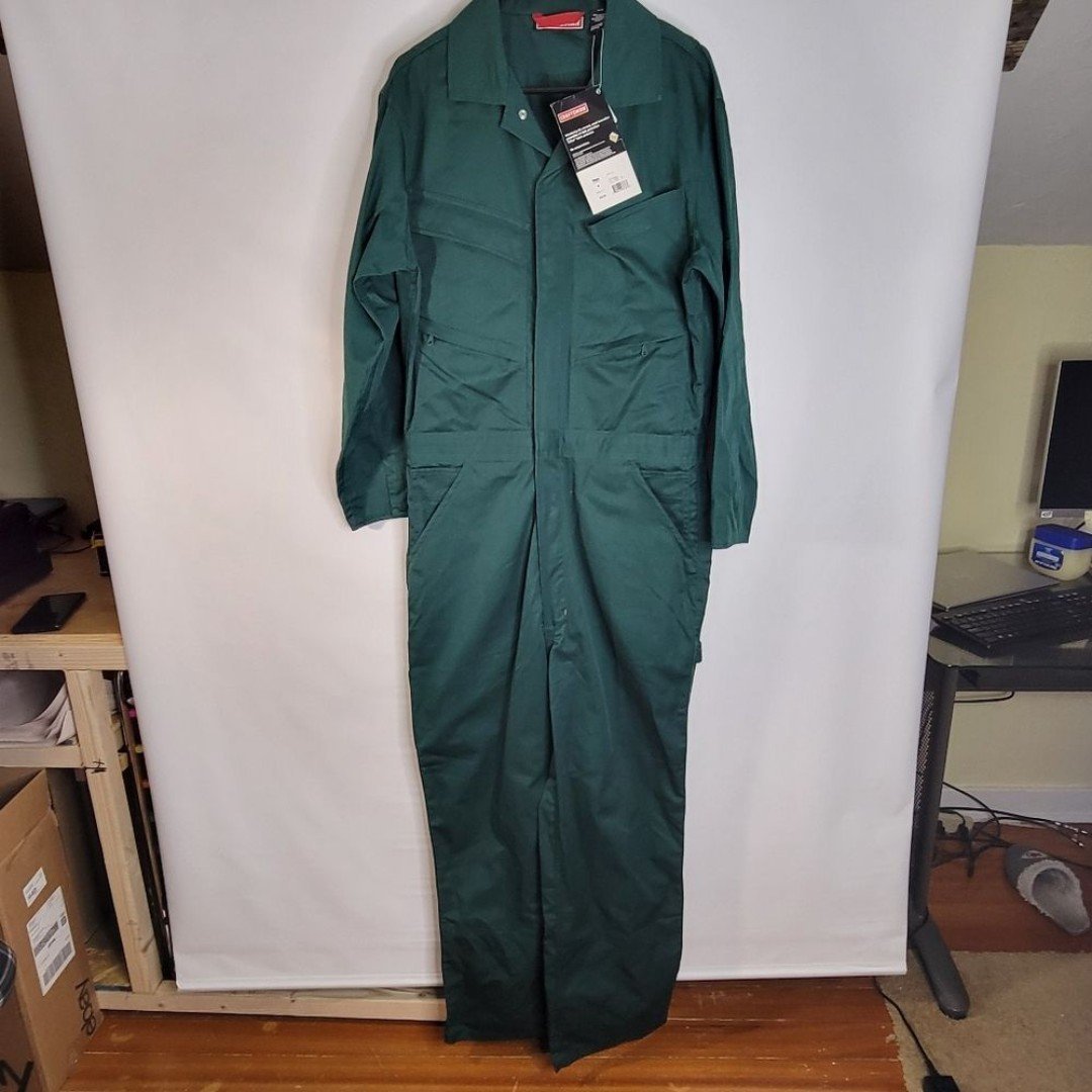 Mens NWT Vintage Craftsman Coveralls Forest Green Mechanic/Work Jumpsuit Size M