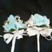 6 Pc Lt Blue Brooch Bouquet