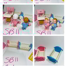 Loving family dream dollhouse fisher price twins babies nursery infants bonnets