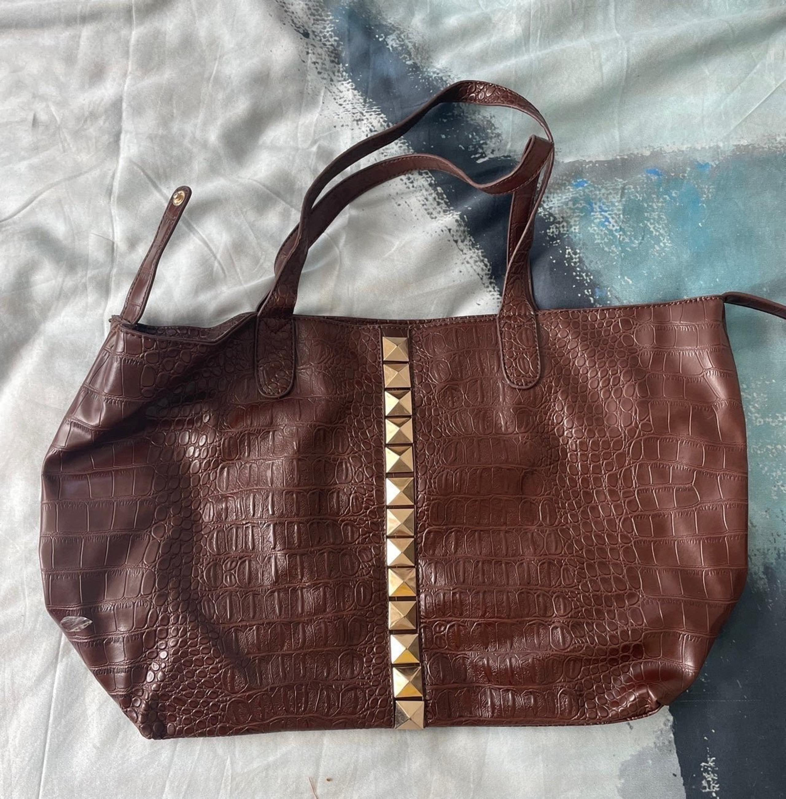 Brown and Gold Tote Handbag Charming Charlie