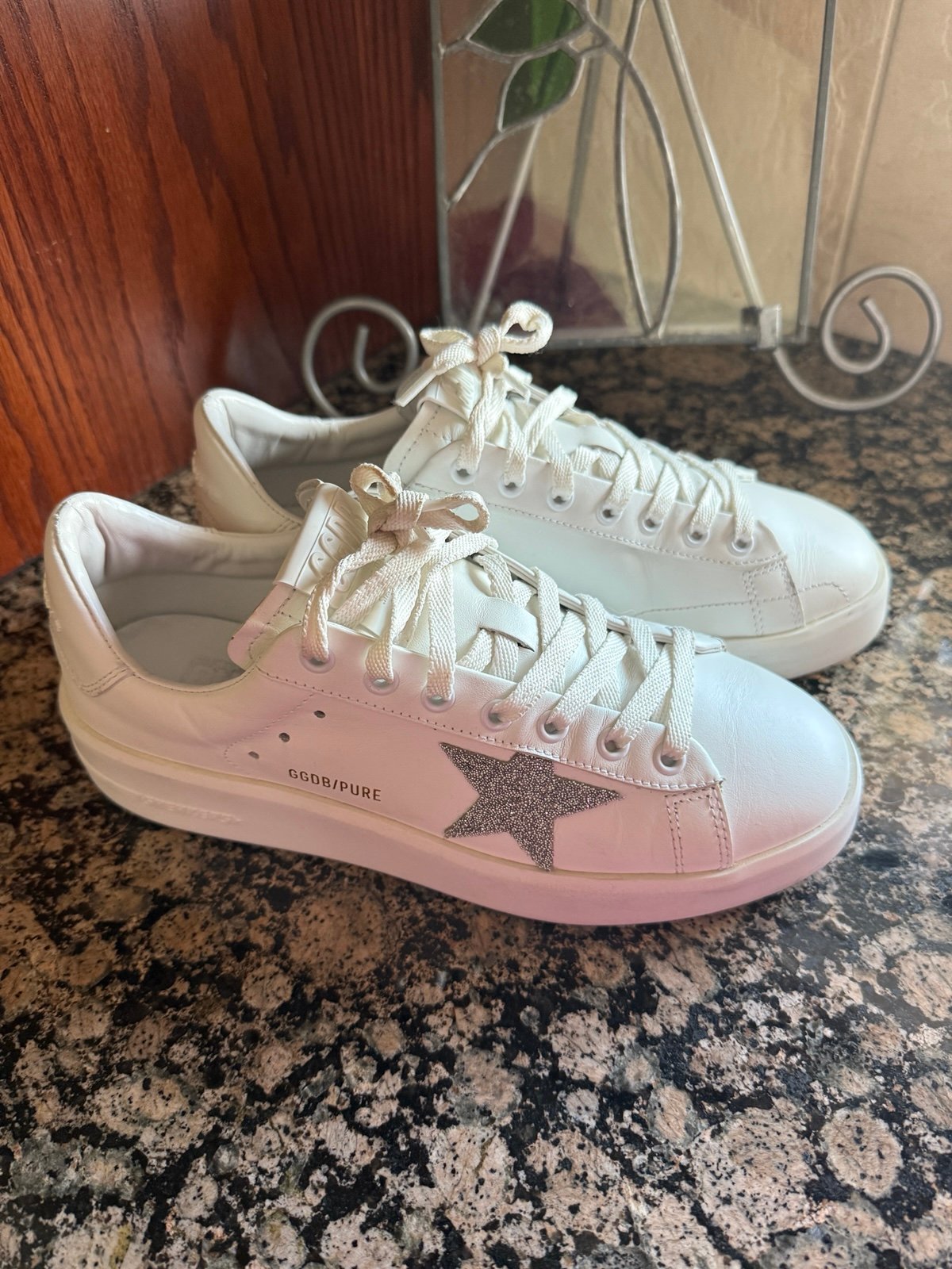 Authentic Golden Goose Swarovski leather sneakers size 38/8