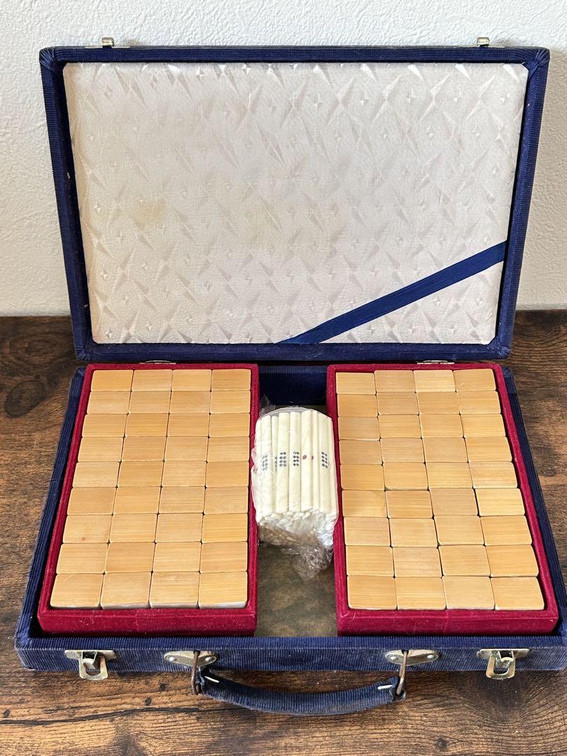 ## Mahjong Tile Set - High-Quality Bamboo Mahjong Tiles, Retro Mahjong, Showa Retro, Bamboo Tiles