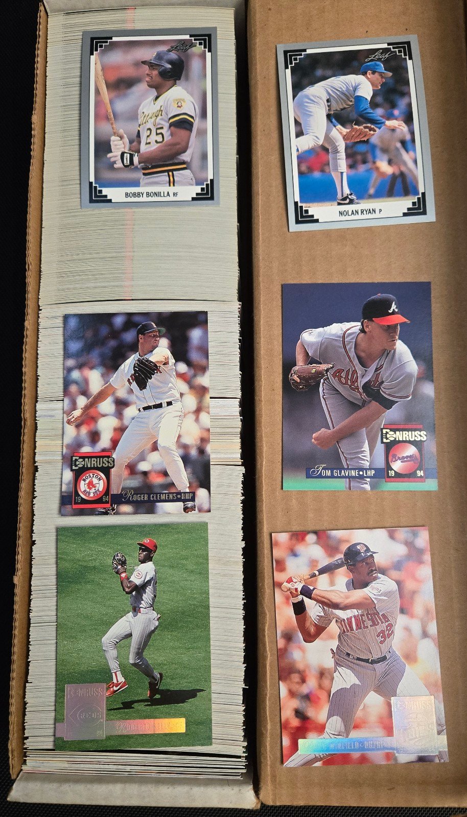 800+ Baseball Cards Lot Vintage 80s and 90s Fleer, Topps, and Don Russ Near Mint