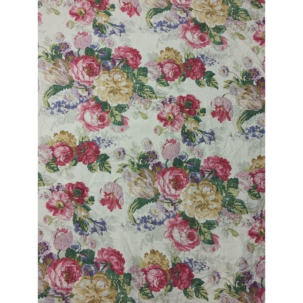 Ralph Lauren Surrey Garden Full Queen Comforter Blanket Floral Vintage Cotton