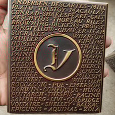 MCM Authors Names (V) Monogramed Copper Bookends