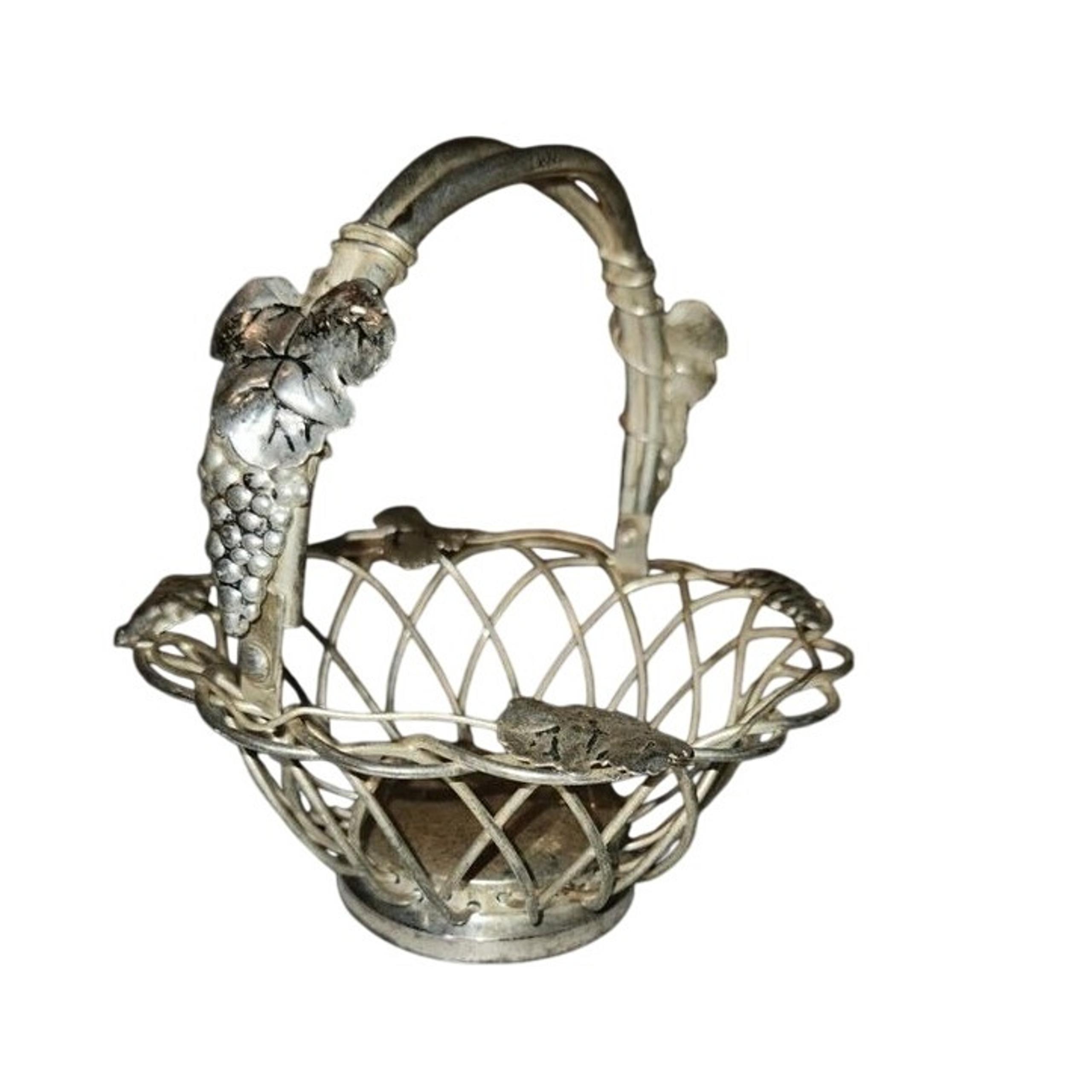 Godinger Silver Art Grape Vine Basket Bowl Candy Dish Decor Vintage