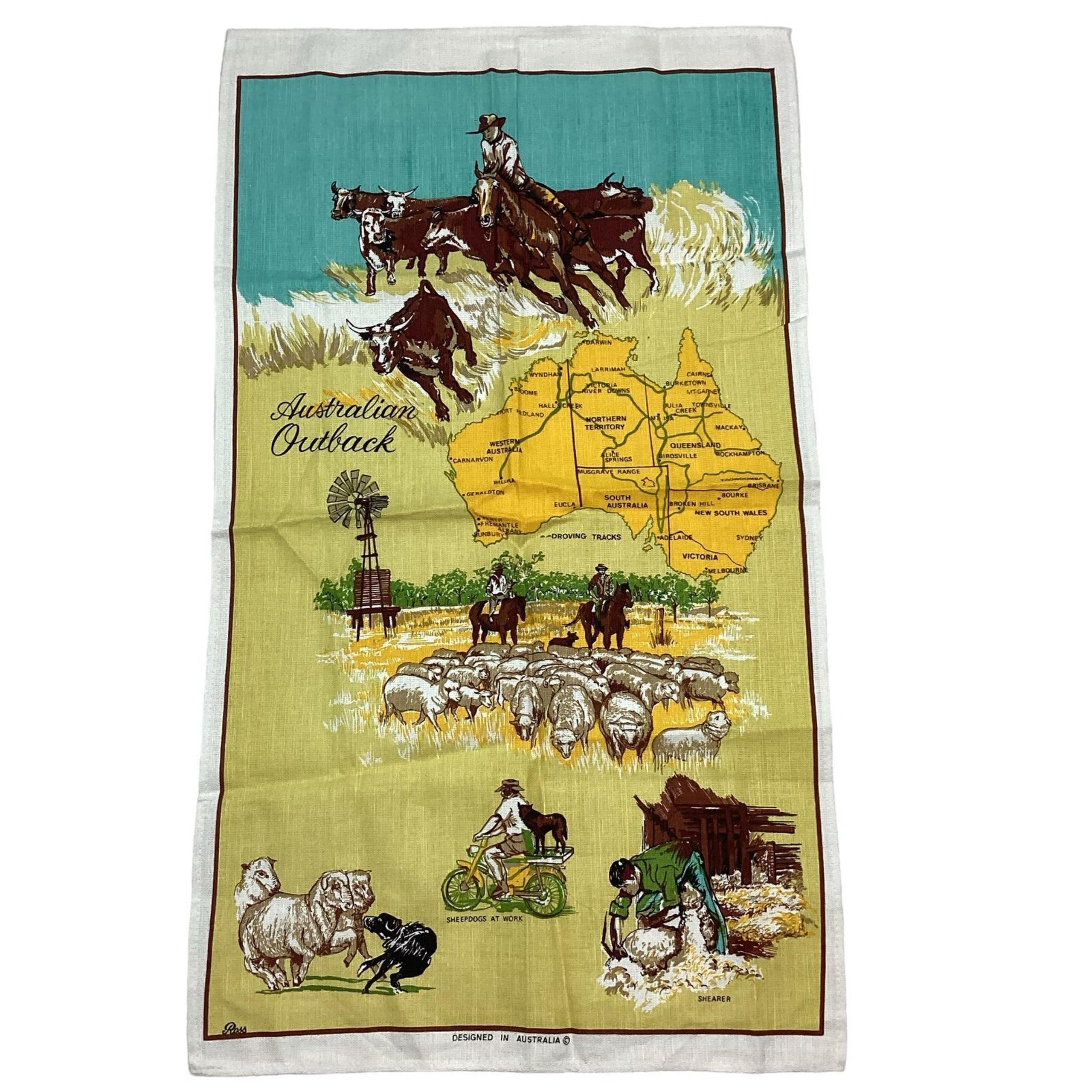 Vintage Australian outback tapestry 19 x 32