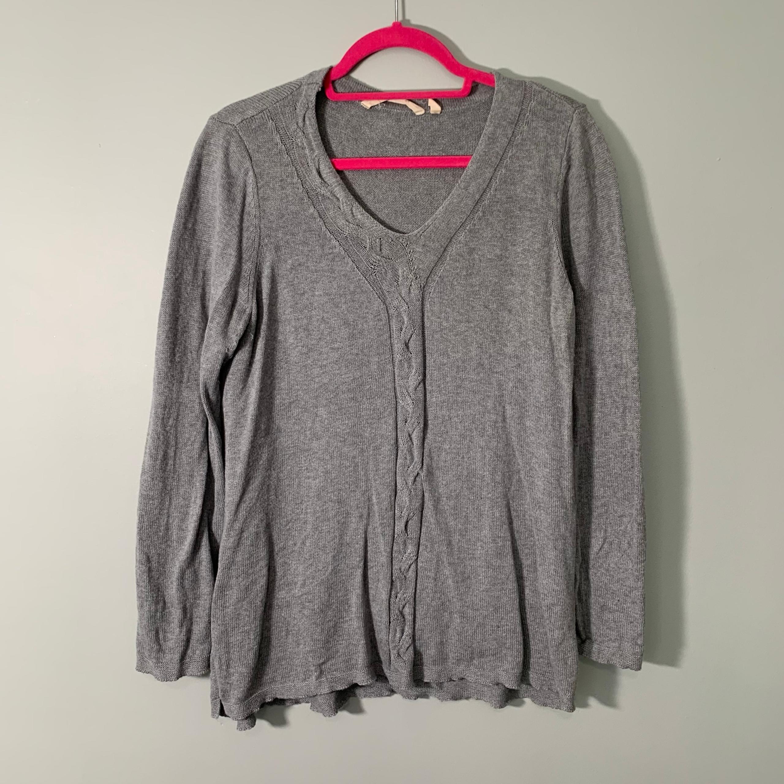 Soft Surroundings silk cashmere blend gray long sleeve pullover sweater