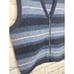Cambridge Dry Goods Company Blue Striped 100% Wool Women's Sweater Vest Zip-Up M