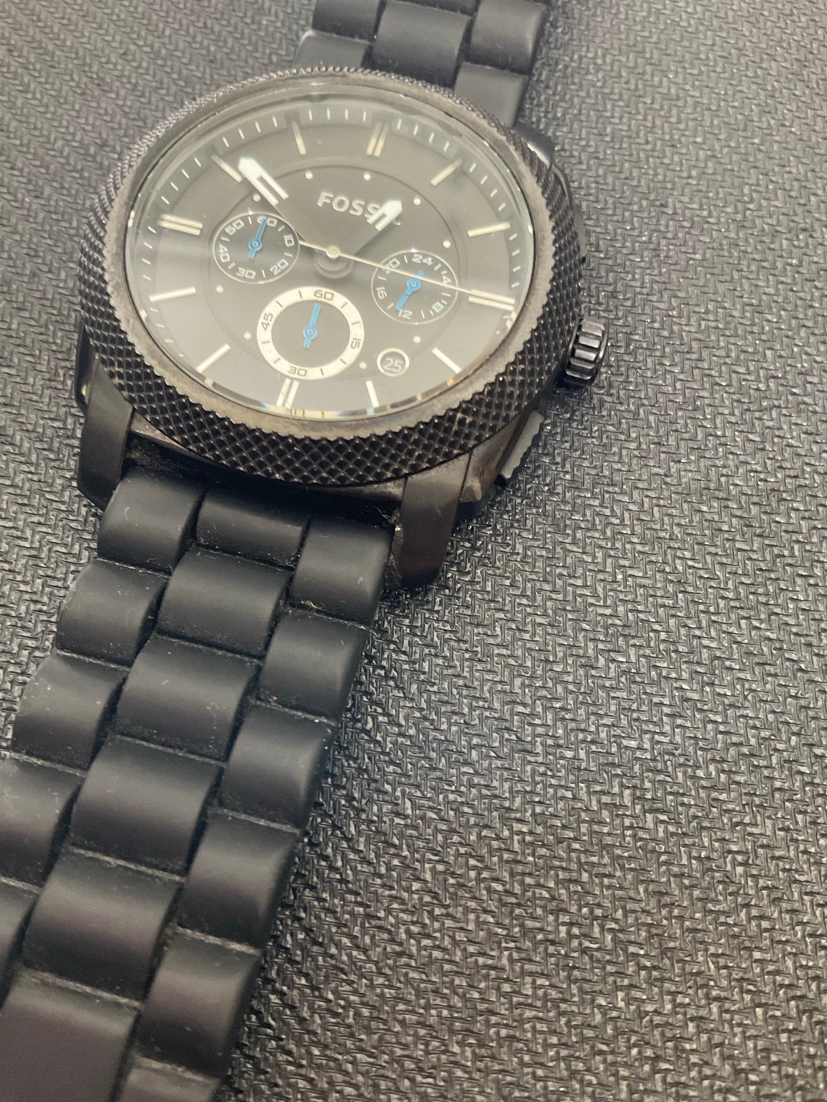 Black Chronograph Fossil Watch (needs batteries)