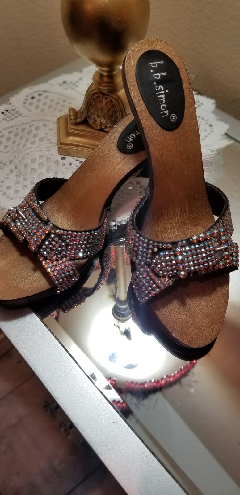 b.b.Simon Clear Swarovski crystal pumps
