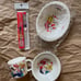 Vintage Cutey Honey Flash Dining Set Cup Bowls Chopsticks 90s Cutie Go Nagai