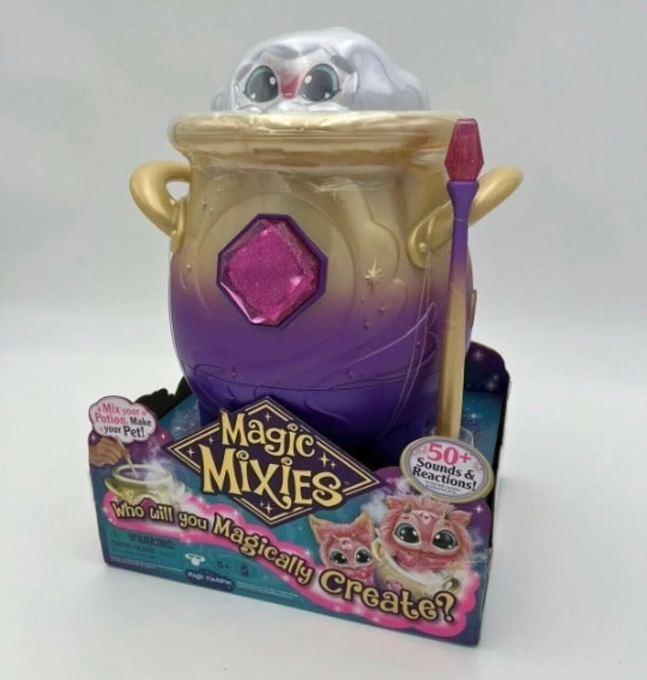 Magic Mixies, Magical Misting Cauldron With Interactive Pink Plush Toy
