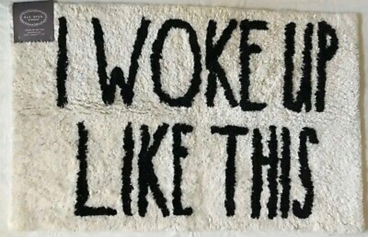 Rae Dunn I WOKE UP LIKE THIS rug ❤️