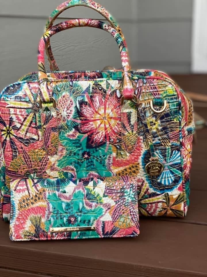 Brahmin Marissa desert bloom and matching Ady wallet