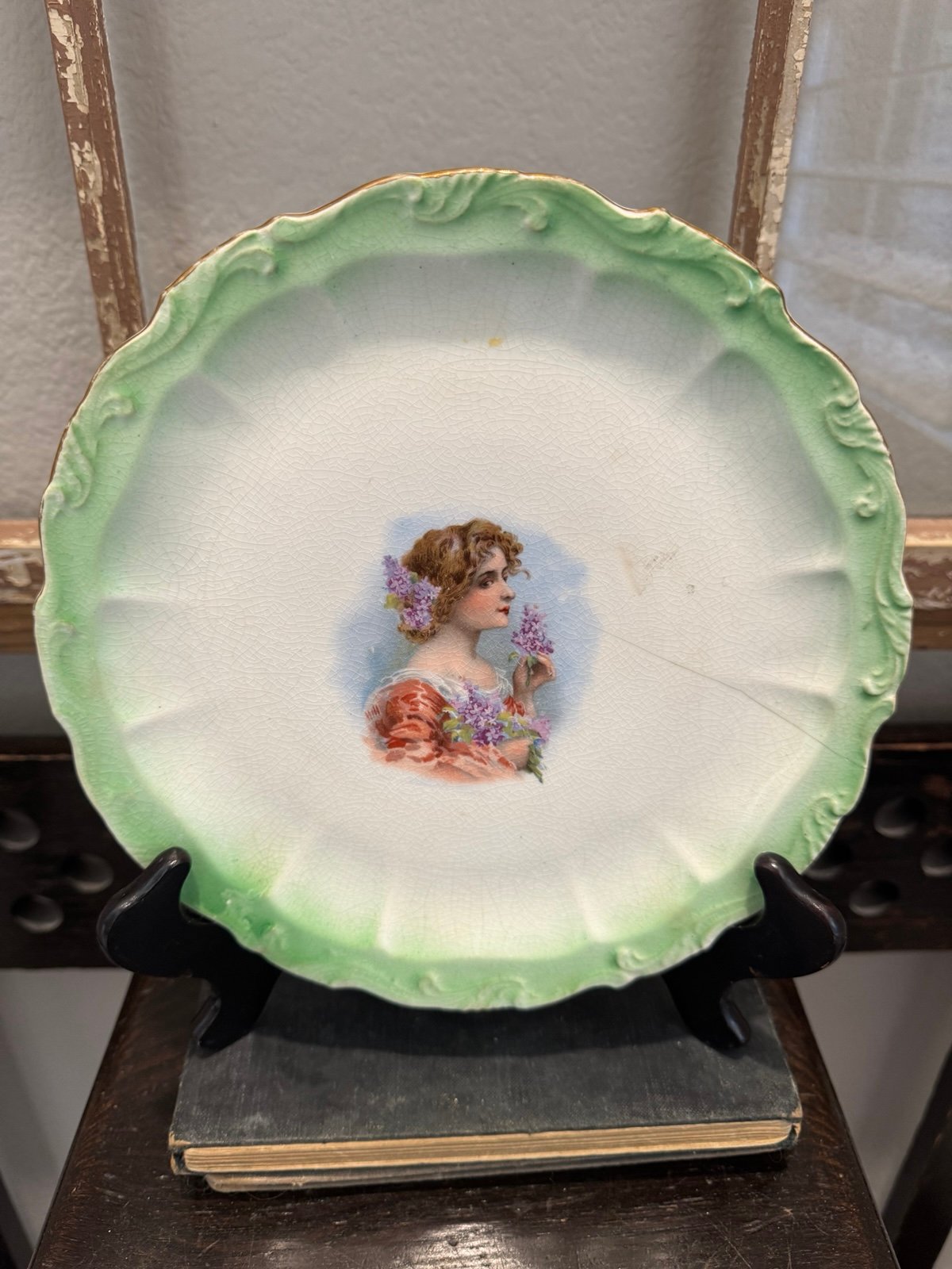 RARE Antique Victorian Lebeau Portrait Plate 1907 - 1926