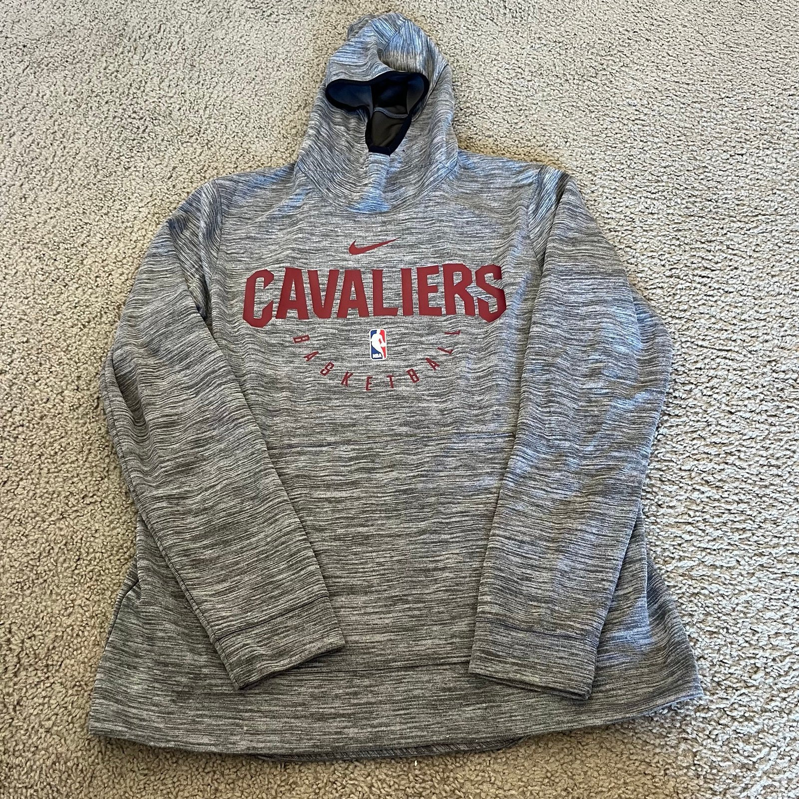 Nike Cleveland Cavaliers Showtime Warmup Sweatshirt Hoodie Grey Mens Large NBA