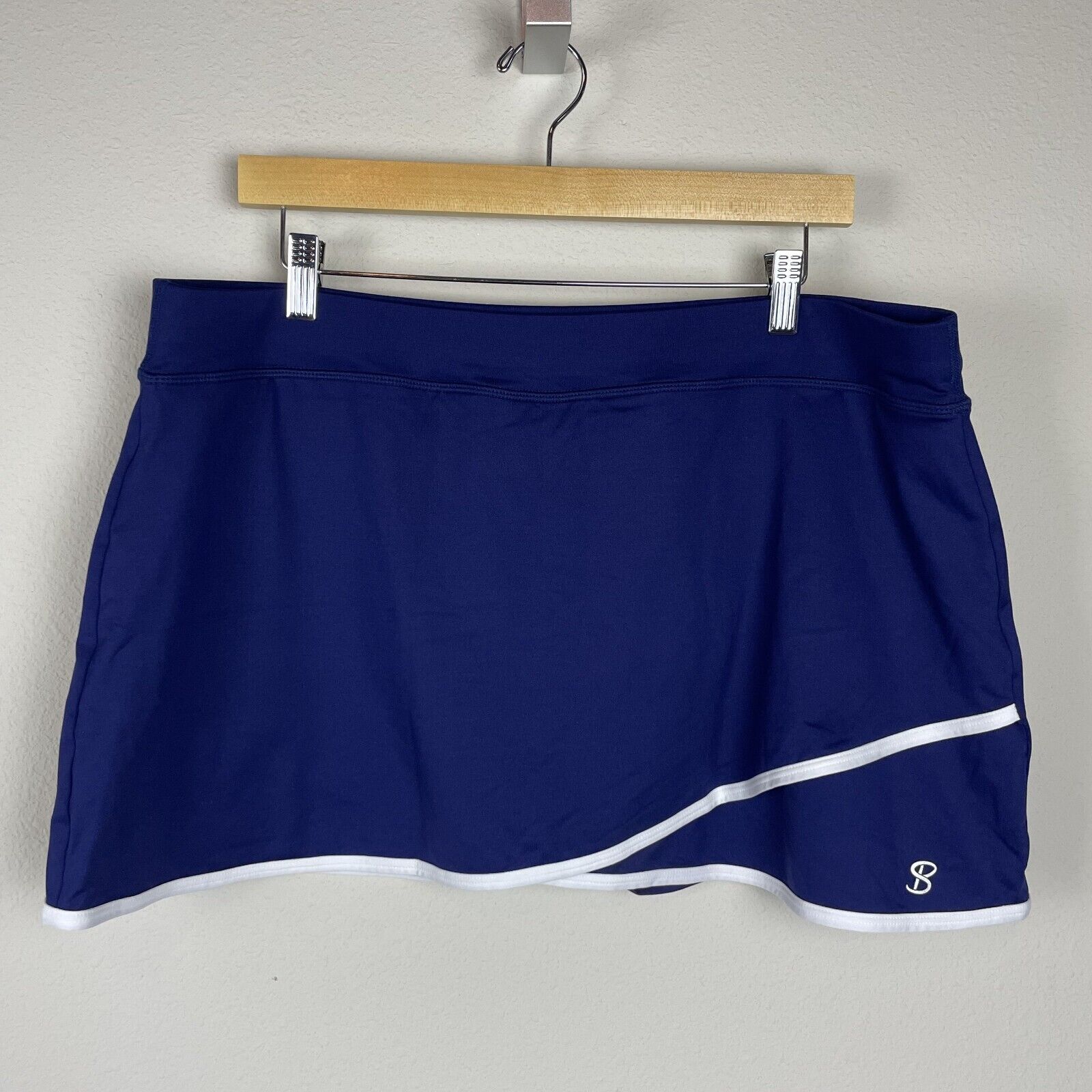 Sofibella Blue White Trim Skirt Skort Athletic Athleisure Size 2X Tiered